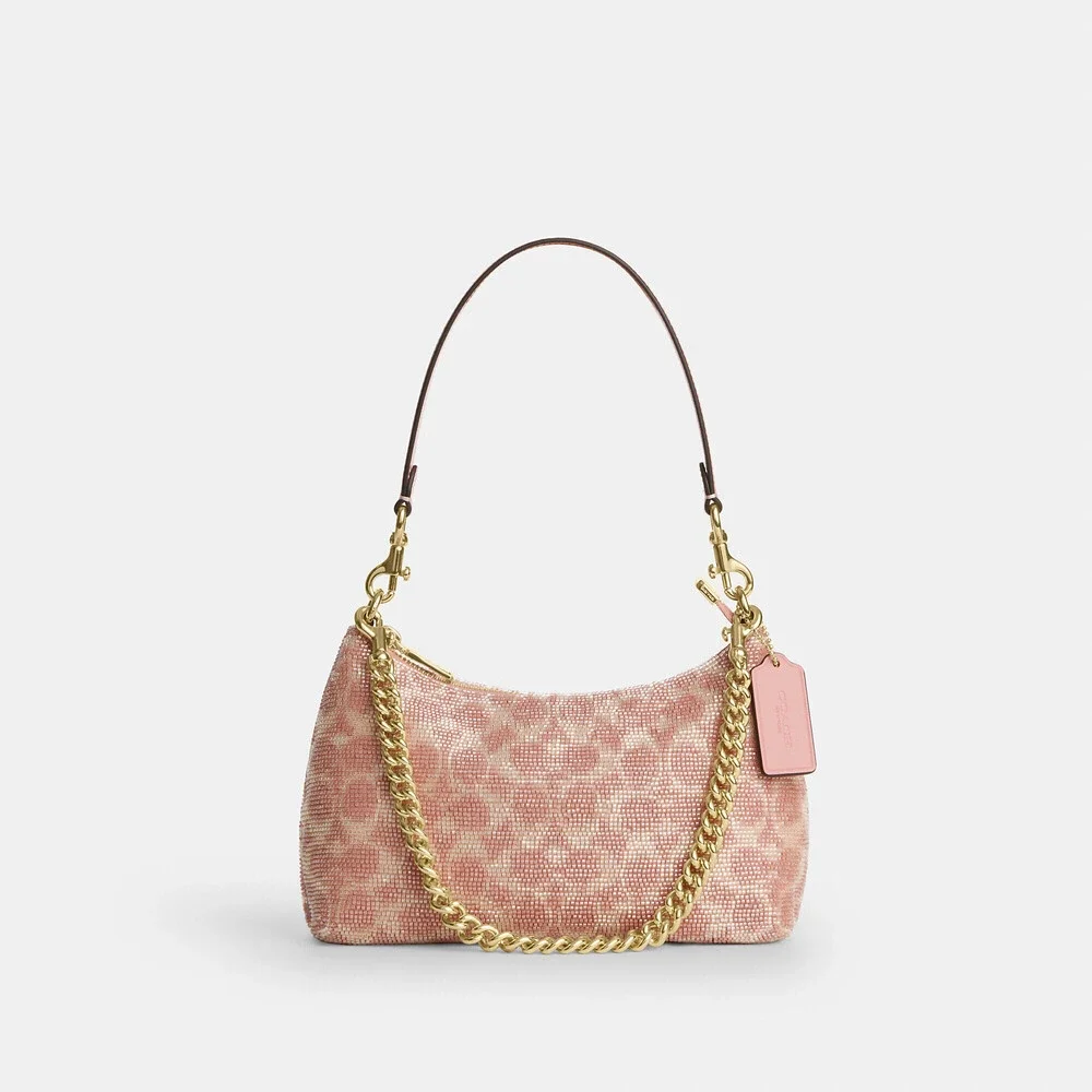 Coach Teri Shoulder Bag In Signature Beaded Satin NWT
